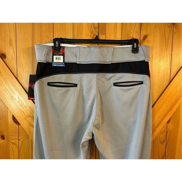 Rawlings Semi-Relaxed Fit Baseball Pants Men's Size XL Gray Black nwt (0985) - Picture 6 of 8